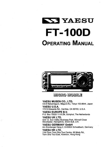 Operating instructions for - operating,