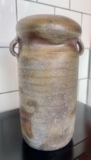 Vintage Japanese Pottery Bizen Ware Ear Handle Vase ~ From Japan Rustic Decor 