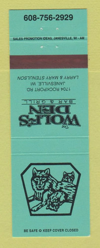 Matchbook cover the wolf - -, wolf's