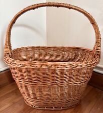 Vintage Cottagecore Large Wicker Basket 40x25x40cm