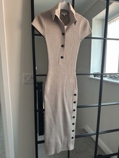 Reiss Sand Mason Ribbed Midi