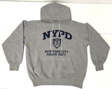 NYPD Jumper New York Police Department Heavy Hoodie Gray Mens Medium