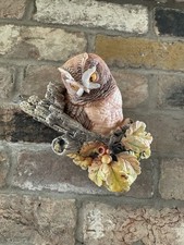 Vintage 1980s Legend Products Short Eared Owl Wall Plaque Chalkware