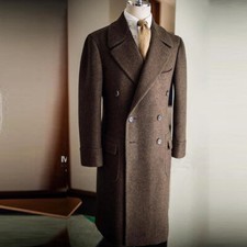 Coffee Long Woolen Coat For