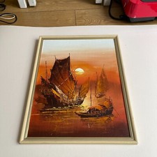 Vintage Oil painting asian