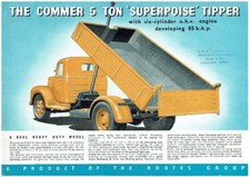 COMMER 5-TON SUPERPOISE TIPPER TRUCK ORIGINAL 1951 FACTORY UK SALES BROCHURE