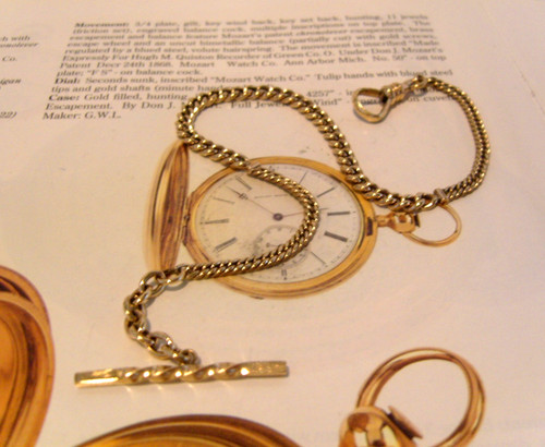 Pocket watch chain 10ct rose - watch,