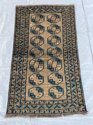 Afghan turkmen wool rug - afghan,