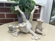 Vintage Second Nature Quarry Critters Frog Figure "Fritzi, Frankie And Fernando”