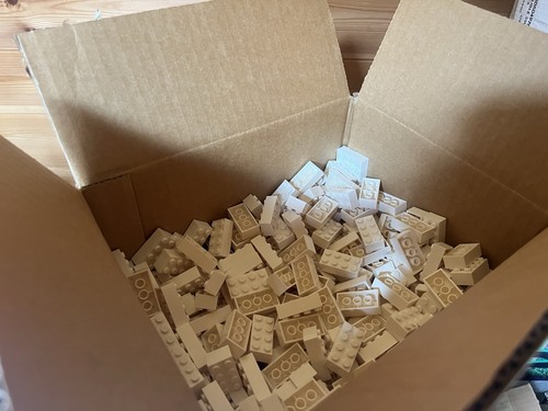 Lego bricks white 2x4 - white, box