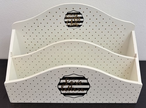 White gold polka dots wooden - white,