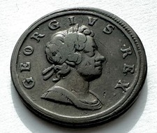 1717 half penny Dump Issue - George I British Copper Coin*C1-625