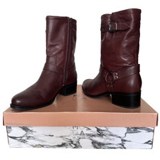 Moda In Pelle Ormie Burgundy Women's Shoes Size UK 7 EUR 40 Mid Calf Biker Boots