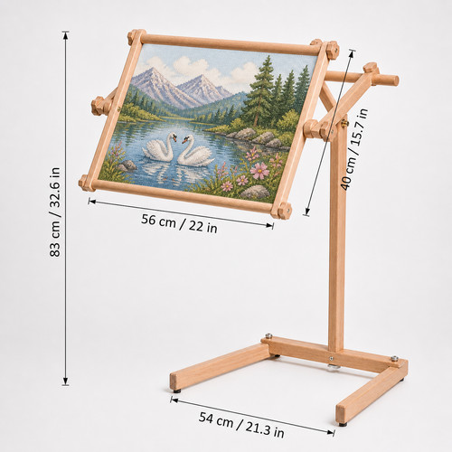 Wood embroidery stand floor - wood,