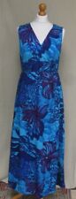 Vintage handmade in Hawaii cotton Tiki Maxi party summer dress size M 12 / 14