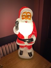 Vintage Santa Outdoor Light Up Blow Mold Christmas Decoration Blow Mould 84  cm