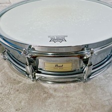 Pearl 14×3.5 Steel Shell Piccolo Snare Drum with TAMA Soft Case Excellent