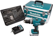 Makita HP457D Hammer Drill + DW18A charger BL1815G battery drills aluminium case