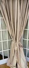 LOVELY DUNELM CHAMPAGNE/ BEIGE INTERLINED CURTAINS 66 x 86 in