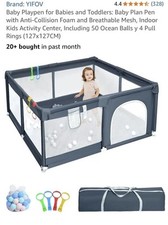 Portable Playpen 127x127cm Activity Center for Babies and Toddlers