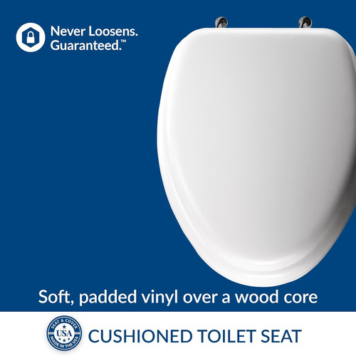 Padded toilet seat - with, chrome