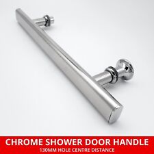 Shower Enclosure Door Handle Knob Chrome | 130mm (5") Hole Centres | 200mm Long