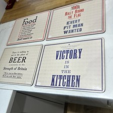4 WW2 propaganda poster placemats produced by Denby for Imperial War Museum IWM