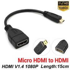 Micro HDMI Male To HDMI Female Adapter 15cm Converter Cable - BRAND NEW