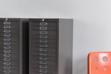 Vintage Industrial Grey 21 Drawer Metal Filing Cabinet by Stor