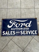 Antique style Barn find Look Ford Dealer Sales Service Blue Oval Sign