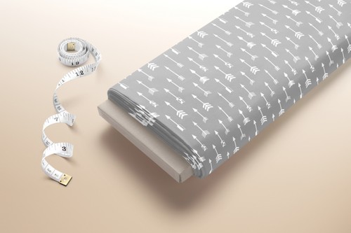 Modern grey cotton fabric - , with
