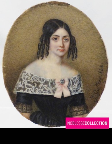 Antique french lady portrait - antique,