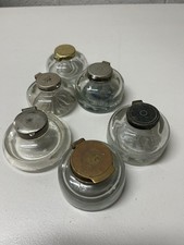 Six antique glass lidded - six,