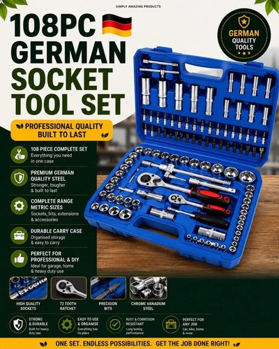 108 piece professional - 108, socket