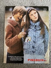 Vintage Pingouin Knitting Pattern No. 7674 child’s cardigans with pockets 26-32