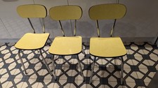 Vintage formica and crome dining chairs, set of 3
