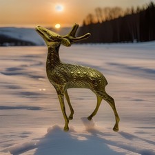 VINTAGE SOLID BRASS STAG DEER