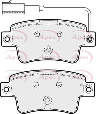 Apec rear brake pad - set, for