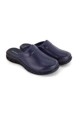 TERLIK SABO Comfortflex ST119 Leather Womens Clogs Mules Sabot Shoes, Navy Blue