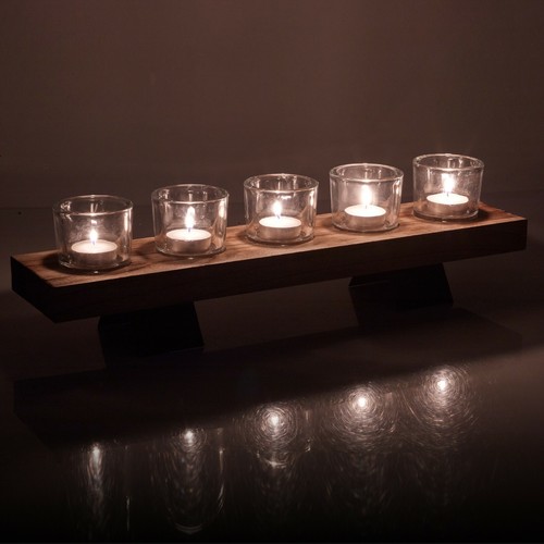 Pcs tealight candles - 5, glasses