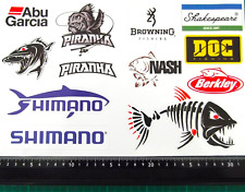 Fishing sticker set  - waterproof vinyl non fading-  tackle boxes , vehicles  .