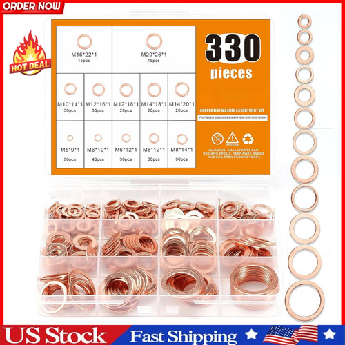 330 pcs copper washers - 330,