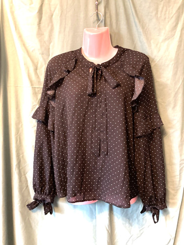 Ladies black white polka - black,