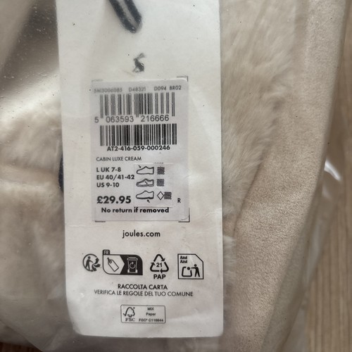 Joules cabin luxe cream - cream, bnwt