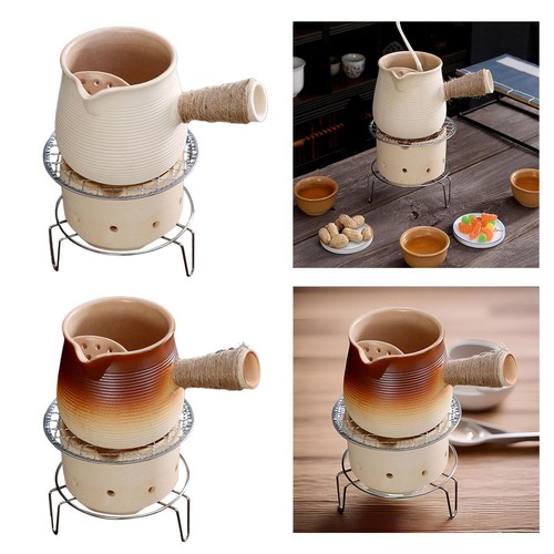 Ceramic teapot and stove - and,