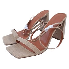 ASOS Nora Barely There Natural Block High Heeled Sandal Shoes 13 Cross Dresser