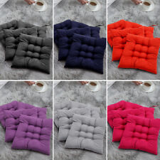 4/8x Seat Pads Tufted Cushions Tie on Dining Room Kitchen Garden Patio Chair UK