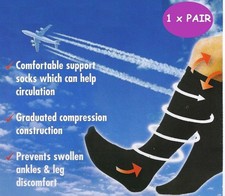 FLIGHT SOCKS DVT COMFY COMPRESSION UNISEX MENS LADIES TRAVEL MATERNITY KNEE HIGH
