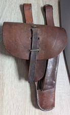 Vintage French Military MAC Model 1950 Semi-Auto Pistol Gun Leather Holster