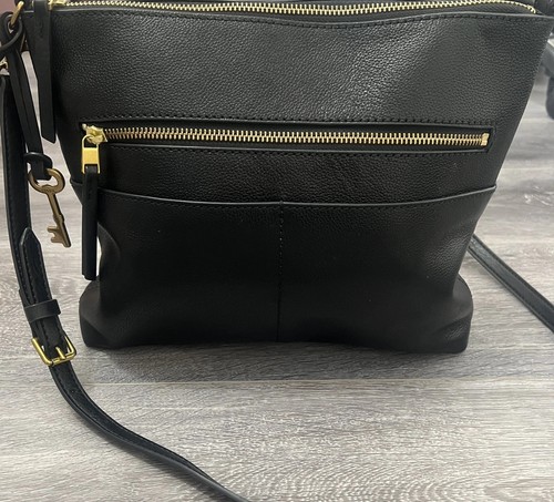 Fossil black leather fiona - black,